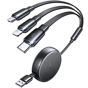 3-in-1 Lisen Retractable Multi Charging Cable (USB-C, Micro-USB & Lightning) $5.99 + Free Shipping w/ Prime or on $35+