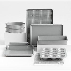 Crate & Barrel Silver 10-Piece Silicone Nonstick Bakeware Set