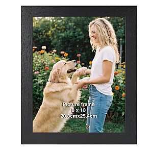 Lavezee 8x10 Picture Frame Black for Tabletop or Wall – Wide 8 x 10 Picture Frame $3.99