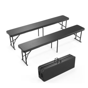 Black Smooth Plastic Top Folding Chair Outdoor Picnic Party Camping Bench (2-Pack) - $65.20 + free delivery