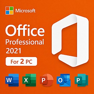 Microsoft Office Professional 2021 Lifetime Key (2 PC's, Digital Download) $11