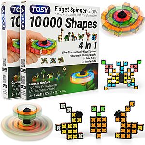 2-Pack TOSY Magnet Fidget Spinner Mini 8-Block 3-in-1 Fidget Spinner, Infinity Cube & Puzzle Cube Toy $11.99 + Free Shipping w/ Prime or on $35+