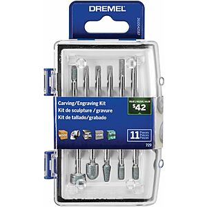 11-Piece Dremel Diamond-Grit Carving & Engraving Rotary Accessory Kit $9.98 at Lowe's w/ Free Store Pickup