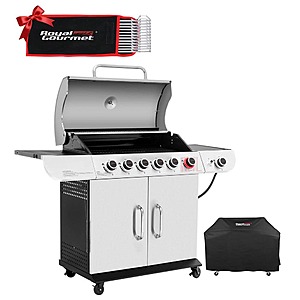 Royal Gourmet 6-Burner BBQ Liquid Propane Gas Grill with Sear and Side Burner with Cover, 71,000 BTU Cabinet Style Gas Grill $399.99