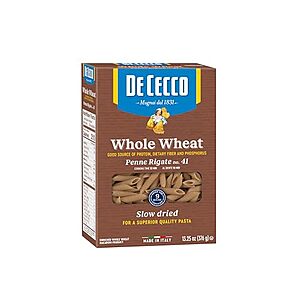 [SnS] $2.49* | 13.3-Oz De Cecco Penne Rigate Whole Wheat at Amazon