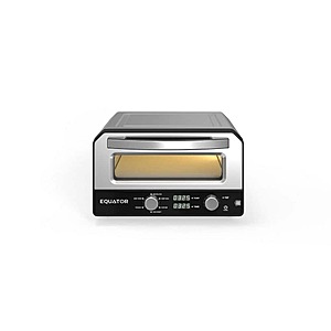 Equator 0.5 cu.ft. Indoor/Outdoor Countertop Pizza Oven with Stone Bake-Cooks 12 in. Pizzas, 6-Preset Modes 1500W in Stainless $109