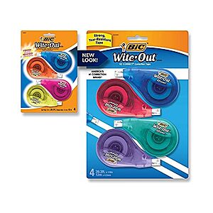 4-Count BIC Wite-Out EZ Correct Correction Tape $3.81 + Free Shipping w/ Prime or $6 Fee per Order