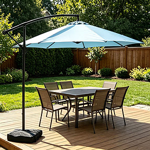 Ainfox 10ft Cantilever Offset Patio Umbrella (Blue) $64.97 + Free Shipping