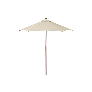 Astella 7.5-Foot Wood-Grained Steel Market Patio Umbrella with Push Lift in Polyester $22.99