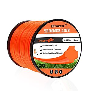 efrozen Weed Eater String,0.095" Cross Heavy Duty String Trimmer Line 295ft in Spool,Premium Nylon Universal Replacement Professional Weed Wacker String, Orange $10.44