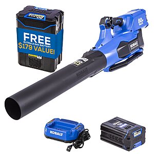 Kobalt 80-volt 630-CFM 140-MPH Battery Handheld Leaf Blower 2.5 Ah Battery Included Charger Included one_size | KHB 25280-06 $209