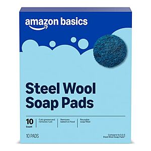 $1.70* | 10-Count Amazon Basics Steel Wool Soap Pads at Amazon