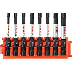 8-Piece Bosch 2" Impact Tough Torx Power Bits w/ Clip $6.44 + Free Shipping w/ Prime or on $35+