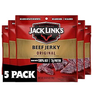 [SnS] $4.43 | 5-Pack 0.625-Oz Jack Link's Beef Jerky at Amazon