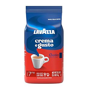 [SnS, AC] $12.59* | 2.2-Lb Lavazza Whole Bean Coffee (Crema E Gusto) at Amazon