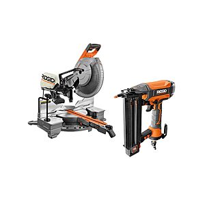 RIDGID 15 AMP Corded 12 in. Dual Bevel Sliding Miter Saw with Pneumatic 18-Gauge 2-1 $662.29