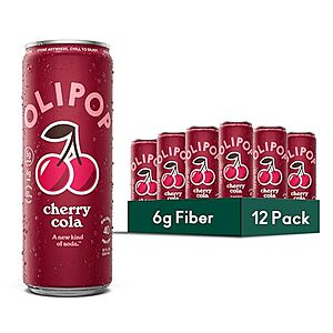 [SnS] $15.80 | 12-Pack 12-Oz OLIPOP Prebiotic Soda Pop (Cherry Cola) at Amazon