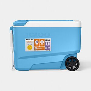 IGLOO Sun Squad Wheelie 53 Cans/38qt Rolling Cooler - Carolina Blue, $17.50, FS for Circle card or on $35+, Target