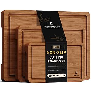 3-Piece Socisen Bamboo cutting Board Set  $9.79 + Free Shipping w/ Prime or on $35+