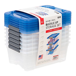 Costco Members: IRIS 12.9 Quart Buckle Up Storage Bin, 6-pack (Blue) $9.97 w/ free shipping.