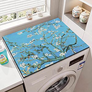 23.6"x19.7" Washer and Dryer Top Protector Mat w/ Non-Slip Rubber Base (White Peach Floral) $6.47 + Free Shipping w/ Prime or on $35+