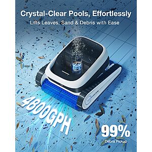 ECOVACS Ultramarine P1 Cordless Robotic Pool Cleaner, 180-Min Runtime $298