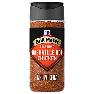 Select Accts [S&S,AC] 6 Pack 3 oz McCormick Grill Mates Nashville Hot Chicken Seasoning $8.5 + Free S&H w/ Prime or $35+