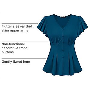 GRACE KARIN Womens Summer Blouses Dressy Casual Ruffle Top $9.39