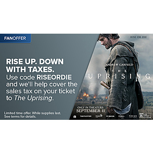 Fandango Movie Ticket Offer: $5 Off The Uprising (2026) Movie Ticket via Fandango