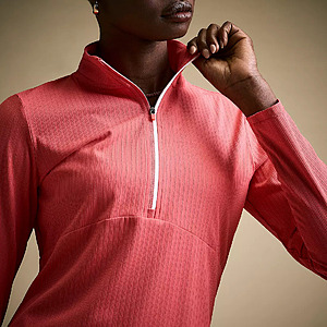 CALIA Women's Golf UV Textured 1/4 Zip Shirt (Crimson Pink) $15.73 + Free Shipping