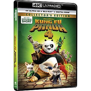 Kung Fu Panda 4 - Collector's Edition 4K Ultra HD + Blu-ray + Digital $17.95 Amazon.vom