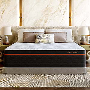 Sweetnight Twilighty 16" Cooling Gel Memory Foam Medium Firm Supportive Hybrid Mattress, Motion Isolation& CertiPUR-US Certified, Adult, King Size $348, Queen $288 + Free Shipping