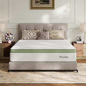 Novilla Snowfall 12 inch Queen size Mattress in a Box, Hybrid Medium Support Mattresses, Pocket Spring and CertiPUR-US, Pressure Relief & Motion Isolation $164