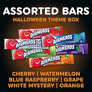 $13.50/$11.25 S&S CLIP Q Airheads Full-Size Candy Bars, Halloween Variety Pack, 90 Count Box