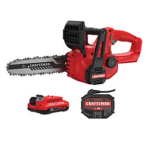 CRAFTSMAN 10'' V20 Mini Chainsaw w/ 2.0ah Battery&Charger(CMCCS610D1) $111 + Free S&H at Amazon