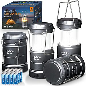 4-Pack LETMY LED Collapsible Camping Lanterns w/ 3 Color Modes & Dimmable $15.99 ($3.99 each) + Free Shipping w/ Prime or on $35+