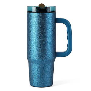 Ozark Trail 30 oz Limited Edition Stainless Steel Insulated Tumbler with Handle, Blue Glitter $8.98
