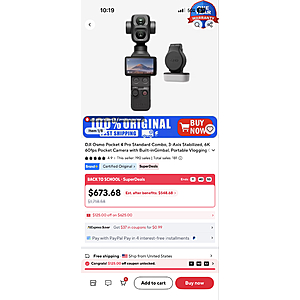 DJl Osmo Pocket 4 Pro Standard Combo $549