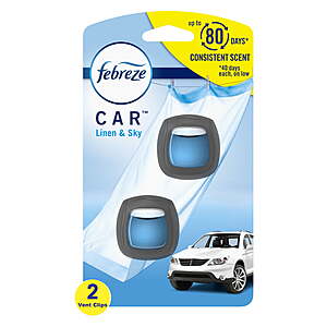 $5.94 get $3 Walmart Cash: Febreze 2 Count Air Fresheners for Auto or Bath at link