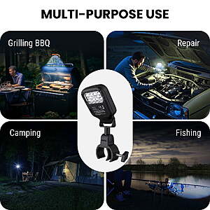 $13 Free Ship Walmart by ThermoPro Outdoor Grill Light with 10 LEDs, 360° Adjustable Mount, 3 Brightness Levels & Energy-Saving Button