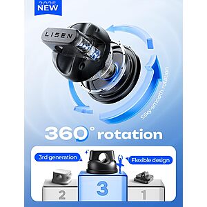 6-Count LISEN 360° Rotating Magnetic / Adhesive Cord & Cable Holders $6.29 + Free Shipping w/ Prime or on $35+