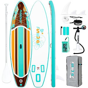 10'6" x 33" FunWater Inflatable Stand-Up Paddle Board w/ Paddle, Pump & Backpack (Various) from $79.79 + Free Shipping