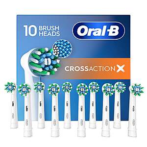 Oral-B Cross Action Replacement Electric Toothbrush Heads, 10-count $43.99 + $2.99 Shipping Costco.com