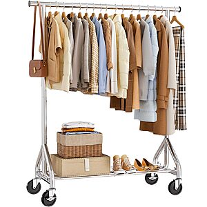 Amazon – HYSEYY Heavy-Duty Rolling Clothes Rack - $29.99 w/ Code