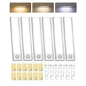 Amazon – 6-Pack Rechargeable Motion-Sensor Under-Cabinet Lights - $26.39 w/ Code