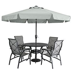 MASTERCANOPY 9ft Patio Umbrella with Valance, Crank & Tilt (Light Gray) $47.45