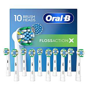 Oral-B Floss Action Replacement Electric Toothbrush Heads, 10-count $43.99 + $2.99 shipping Costco.com