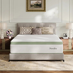 Novilla Snowfall 14 inch Queen Size Mattress in a Box, Hybrid Medium Support Mattresses, Pocket Spring and CertiPUR-US, Pressure Relief & Motion Isolation $200