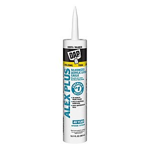 10.1-Oz DAP Alex Plus Acrylic Latex Caulk w/ Silicone (White) $2.95, 2-Pack $5.90 + Free Shipping w/ Prime or on $35+