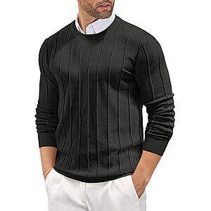COOFANDY Men's Crewneck Knit Pullover Sweater (Various) $9.89 + Free Shipping w/ Prime or on $35+